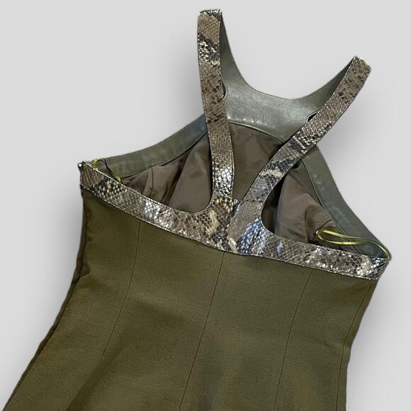 MICHEAL KORS DESIGNER SEXY BODYCON HALTER GREEN PARTY DRESS MEDIUM SIZE 6 - Picture 5 of 9